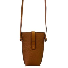 Waiehu 4 Colors Mini Shoulder Bag, Cowhide Leather, Outstitch, Adjustable Length, External Pocket, Women's, All Year Round, Braun