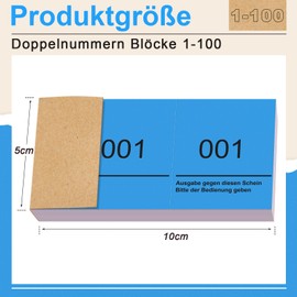 Nezyo Double Number Blocks 1-100 raffle lots with numbers, number blocks, number blocks, 10 cm x 5 cm for wardrobe, raffle, events, parties, fairs, lotteries and hospitalities (dark blue)