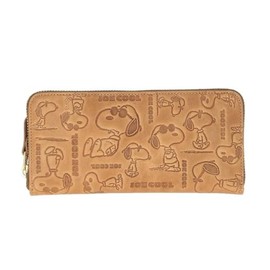 Nadaya vin Peanuts Snoopy Long Wallet JOE COOL Monogram BEIGE Genuine Leather, Cowhide Leather, H3.5 x W 7.7 x D 1.2 inches (90 x 195 x 30 mm) 73009