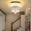 IDEQUY Modern Led Crystal Chandelier for Living Room Crystal Raindrop