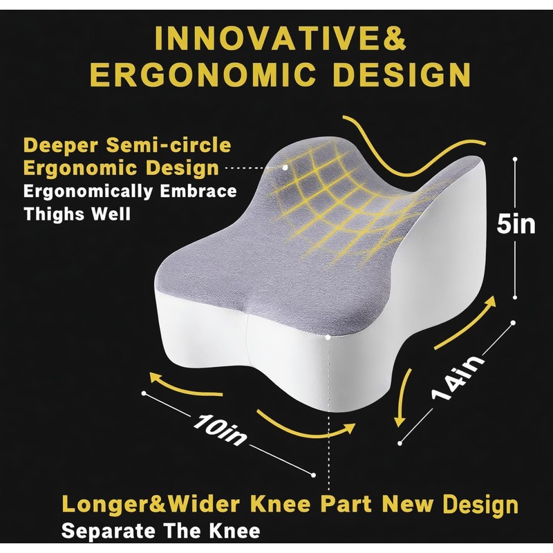 Knee Pillow for Side Sleepers – Ergonomic Leg Pillow Supports