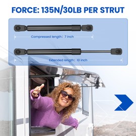 SYKRSS C16-18457 10" Gas Strut,30Lbs/133N Lift Support,Gas Spring Props for Truck Tool Box Lid Leer Pickup Weatherguard Toolbox Cabinet Door Boat Storage Lid Replacement Parts, 2-Piece Set (C1618457)