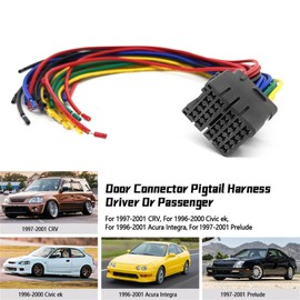 Meyffon 25-Pin Door Connector Pigtail Wire Harness Compatible with Civic EK CRV Prelude Acura Integra Door Wiring Harness Front Driver or Passenger