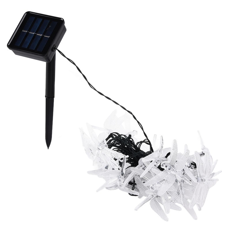 Dragonfly Solar String Lights 30LEDs Solar Powered Fairy Lights Waterproof