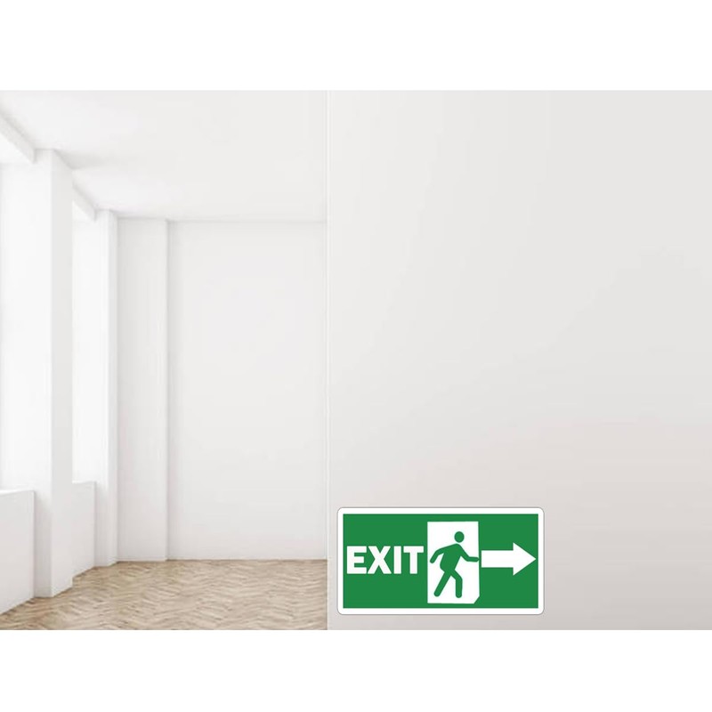 Exit Signs Stickers,9 x 5 Inch Exit Right Arrow Sticker