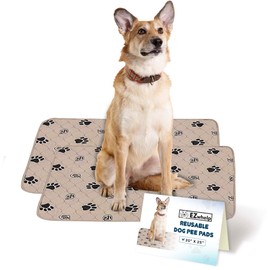 EZwhelp Reusable Dog Pee Pads, Washable Waterproof Mats for Potty Training or Whelping Pads, Puppy Pad with Rounded Corners, 20x25 Inch, 2 Pack