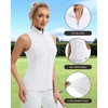Soneven Womens' Sleeveless Golf Shirts Full Zip Golf Jacket Summer