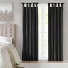 Madison Park Emilia Faux Silk Total Blackout Single Curtain with Privacy Lining, DIY Twist Tab Top, Window Drape for Living Room, Bedroom and Dorm, 95" L x 50" W, Black