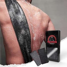 Paño exfoliante extra áspero - Exfoliante corporal y de espalda para ducha, extra largo, exfoliante higiénico, para hombres y mujeres, paquete de 2,  
