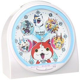 Seiko CQ139W Yo-Kai Watch, Jibanyan Talking Alarm, Analog White, Pearl