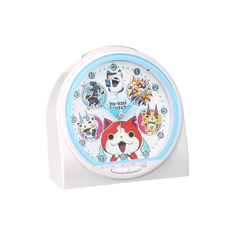Seiko CQ139W Yo-Kai Watch, Jibanyan Talking Alarm, Analog White, Pearl