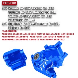 RCYouHott RC Diff Gear 43T/10T,Aluminum Front&Rear Gearbox Case Upgrades Part for 1/8 Kraton,Outcast,Notorious,Talion 6s BLX/EXB,1/7 Big Rock,Fireteam,Mojave 6s BLX,Case Gears Hops Up,Navy Blue