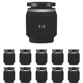 10PCS 1/4 OD Pneumatic Cap Style Plug Fitting, Push-to-Connect Air Line Fitting Plug for 1/4 Tube