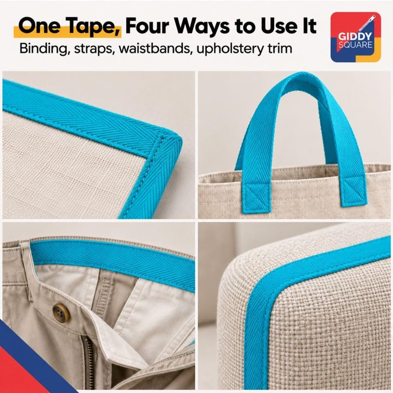 Turquoise 25mm Cotton Twill Tape – Binding, Bunting & Edging
