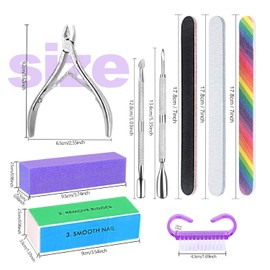 Manicure Kit, Professional Manicure Solution: Complete Manicure Kit Featuring Nail File, Nail Buffer, Cuticle Clipper, Cuticle Pusher and Nail Brush. Ideal for Creating Salon-Quality Nail Art