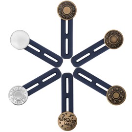 6 PCS Pants Extender Button, Luxiv Waistband Extender Buttons for Men and Women, Jeans Waist Extender Metal Buttons No Sew Button for Extender Jeans Pants Collar (2in)