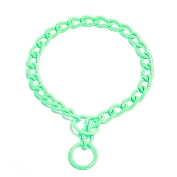 Platinum Pets Coated Chain Training Collar, 16-Inch by 2-1/2mm, Mint Green