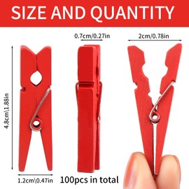 KIMOBER 100PCS Wooden Clothespins,Mixed Colored Craft Peg Pins Clips for Photos Pictures Paper Crafts,1.88Inch