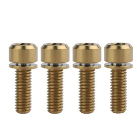 UHDFBDHF Titanium Bolt M6x16 18 20mm Allen Hex Pillar Head for Bicycle Screw Pack of 4 (Gold, M6x18mm)