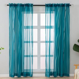 L.Z.E - Juego de 2 paneles de cortinas traslúcidas de gasa extra larga de 108 pulgadas de largo, para sala de estar, cortinas y cortinas transparentes de gasa extra largas para recámara, comedor,