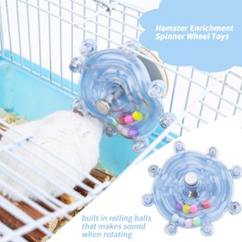 FlidRunest Hamster Enrichment Toys, Interactive Rat Spinner Wheel Toys, Colorful Hamster Toys Wheel, Hamster Cage Accessories, Small Animals Exercise Enrichment Toys for Bird, Parrot, Hamster, Rats