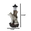 Ebros Gift Woodlands Lone Gray Wolf Greetings Figurine Solar LED