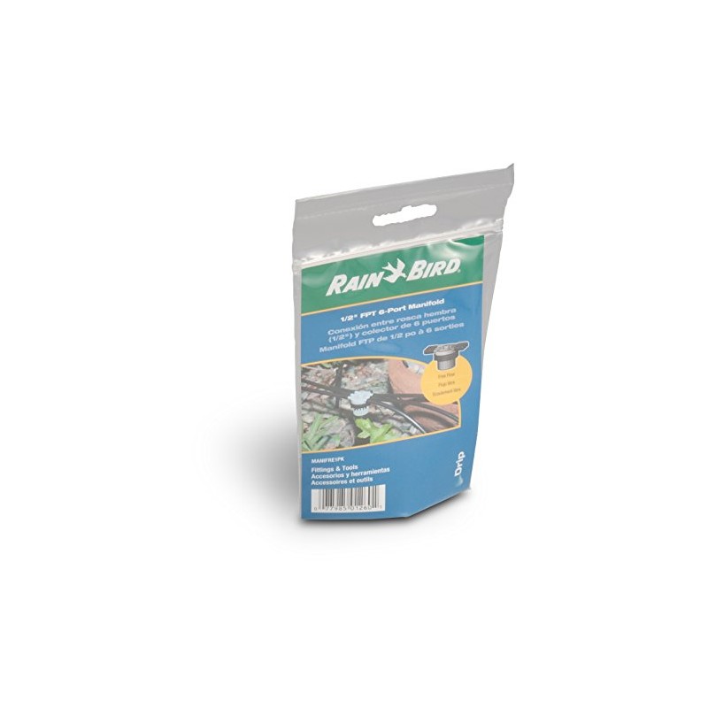 Rain Bird MANIFRE6S Drip Irrigation 6-Port Manifold, Unregulated Free Flow