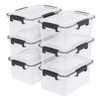 Uumitty 6-Pack 10.5 Quart Plastic Storage Bin Tote Organizing Container,