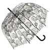 Umbrella Transparent Dome Automatic Flower Motif, transparent