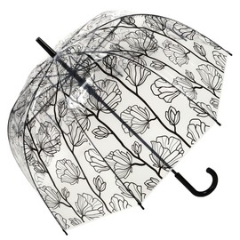 Umbrella Transparent Dome Automatic Flower Motif, transparent