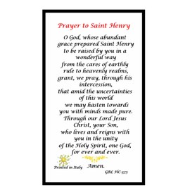 Gifts by Lulee, LLC Saint Henry The Good Saint Henry Emperor Patron of the Childless Laminated Italian Holy card with Gold Accents