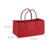 Relaxdays Felt Firewood Bag, Portable Firewood Basket, Foldable Newspaper Holder,