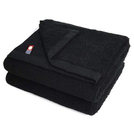 Imabari Towels, Commercial Use, Face Towels, Set of 2, M Color, 13.4 x 33.9 inches (34 x 86 cm), For Beauty Salons, 100 Colors, Lightweight Thin (No.01, Black) mc-ft2