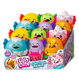 JA-RU Jumbo Foamie Axolotl Smushy Foodie (12 Axolotls Assorted) Ugly Cute Squishy Snack Toy for Boys & Girls. Slow Release Fidget for Kids, Teen, & Adult. Snaxolotl Collectible Party Favor. 4740-12
