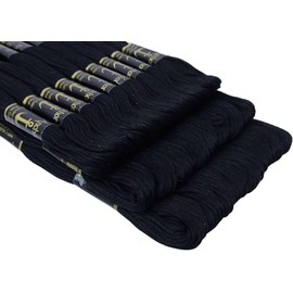 Anchor Stranded Cotton Thread Floss Cross Stitch Hand Embroidery Pack of 12 Skeins 6 White 6 Black Each | Cotton Cross Stitch Embroidery Floss | Anchor Stranded Cotton