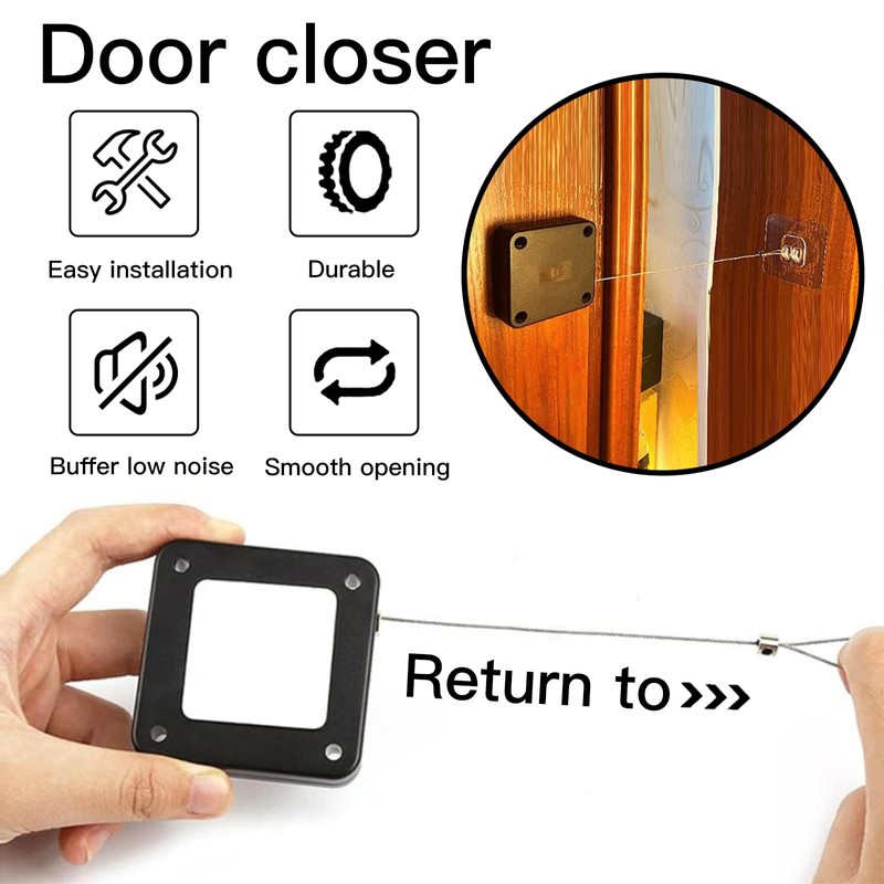 Xrten Punch-Free Automatic Sensor Door Closer, 800g Automatic Door Closer,