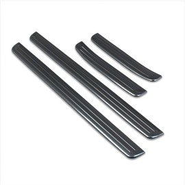 Beautost for Toyota New Camry 2024 2025 Outside Door Sill Scuff Plate Guard Cover Trim Stainless Steel (Carbon Fiber Black)