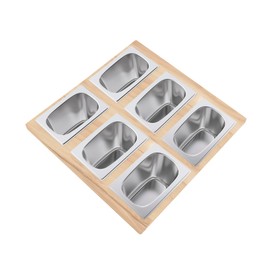 Swiss Madison Well Made Forever SM-KA792 15.75 x 16.75 Condiment Serving Board with 6 Bowls, Stainless Steel