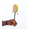Handcrafted In Ghana Shake Rattle Hand Bell Drum African Kente