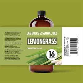 Lab Bulks Lemongrass Essential Oil 16 fl oz (Pack of 2) Bulk Essential Oil for Diffusers, Home Care, Aromatherapy and Candle Making
