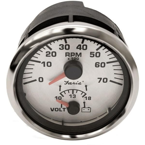Faria Boat Tach/Volt Multifunction Gauge GTC048A | Lund Spun Sliver