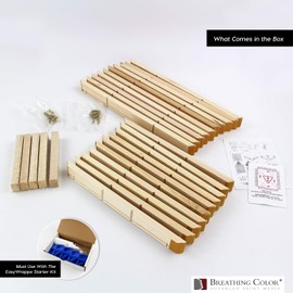 EasyWrappe 1.25" - 10", 20pk Deep DIY Stretcher Bars. Sizes Range from 8" to 30" with Strong Basswood Construction. Uses Plastic Corner Guides for Easy Canvas Stretching. Canvas Pliers Not Required