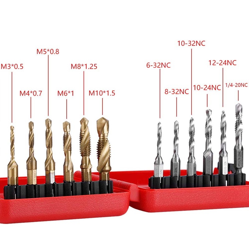 Thread Tap Hex Shank HSS Drill Bits M3 M4 M5