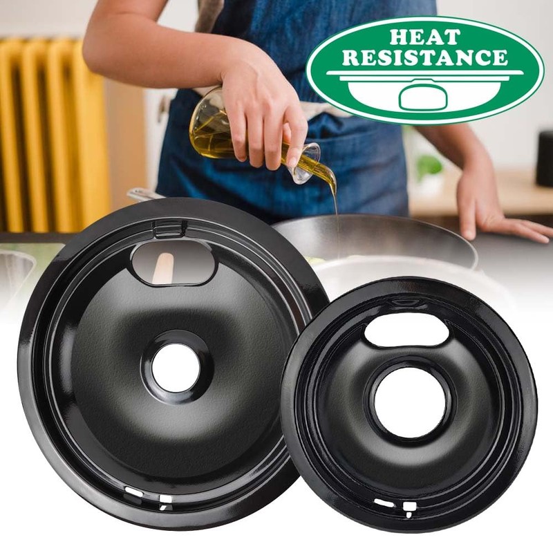 Purelux Electric Stove Drip Pans Replacement for Whirlpool and Kenmore