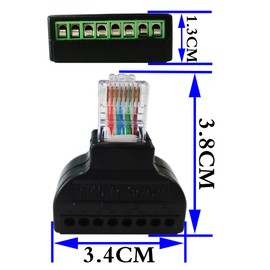 zdyCGTime RJ45 Male Plug to 8P 8C Female Bolt Screw Type terminals Ethernet Gold Plated Net Network Plug Cable AV CCTV UTP Cat5 Cat6 Cat7 Connectors (1 Pack)