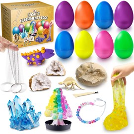 UNGLINGA 8 Experiments Eggs Easter Basket Stuffer Science Kit for Kids Boys Girls Toys Gifts Idea, Science Filler Easter Party Favor Educational S.T.E.M Activities Surprise Eggs
