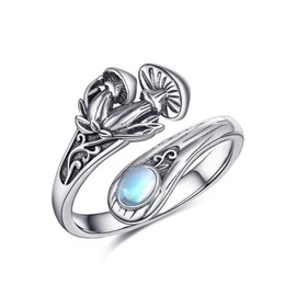 VENACOLY Mushroom Spoon Ring Sterling Silver Mushroom Ring Mushroom Jewellery Gifts for Women