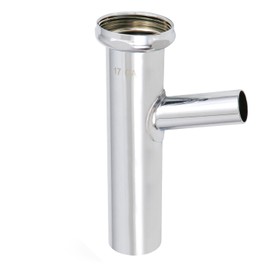 17GA Chrome Brass Dishwasher Tailpiece Branch 1-1/2" x 6" Direct Connect Dishwasher Branch Tailpiece 1/2" Dishwasher Drain Outlet