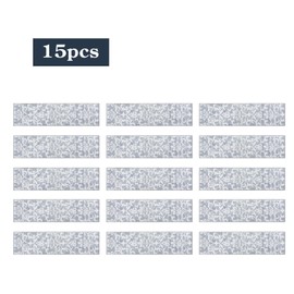 Lahome Carpet Stair Treads Non Slip Backing, 15 Pack 8" X 30" Stair Treads for Wooden Steps Indoor, Soft Washable Stairway Stair Runners Oriental Staircase Rugs for Kids Pets Elders(15pc, Grey)