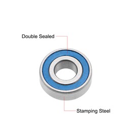sourcing map MR125-2RS Deep Groove Ball Bearing 5x12x4mm Double Sealed ABEC-3 Bearings 5-Pack